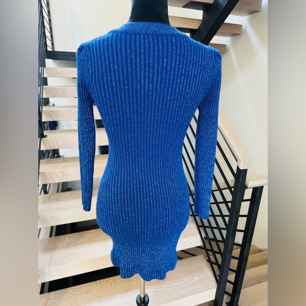 New Shimmery and Chic Blue Knit Dress size S - Picture 9 of 9
